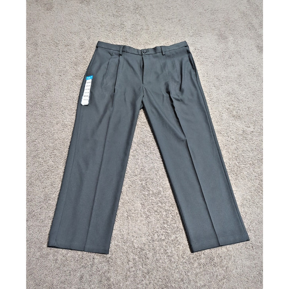 Haggar Slacks/Pants 40 x 30 Cool 18 Pro Heather Gray Shirt Gripper Waist - Picture 1 of 4